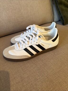 adidas Samba White Black with Gum Sole Sneakers